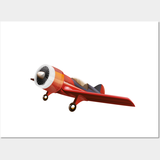 Red Stunt Plane Wall Art by nickemporium1